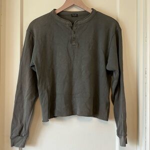 Brandy Melville Olive Green Long Sleeve Henley
